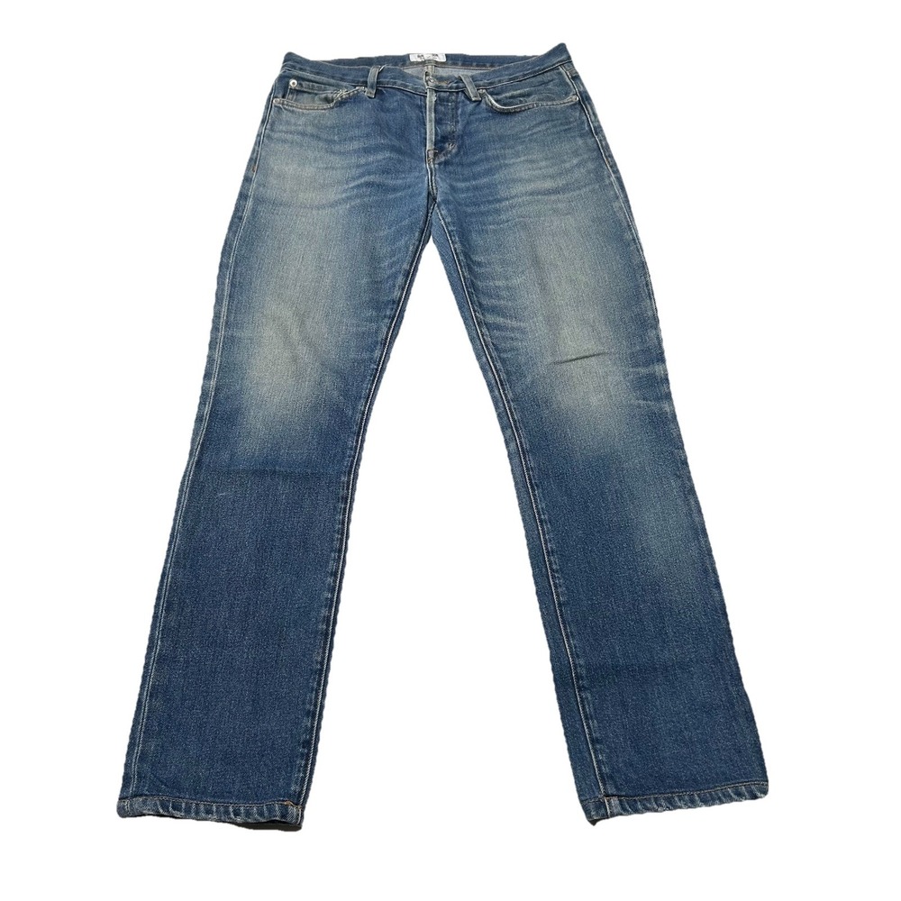 Buck Mason Jeans Mens 30x29 Slim Fit Slim‎ Button Fly Denim Medium Wash